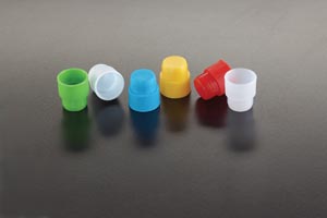 Simport Centrifuge Tube Plug Cap, 17mm, Polyethylene, Yellow