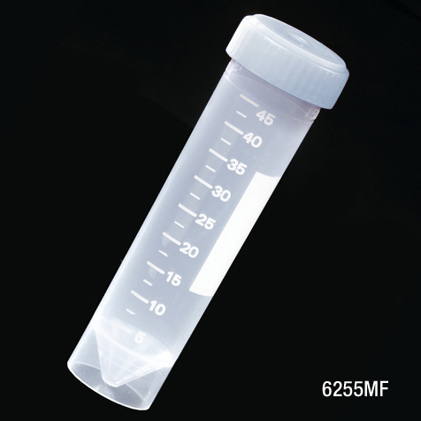 Globe Scientific 50 ml Metal Free Non-Sterile Transport Tubes w/ Separate Natural Screwcap, 500/Case