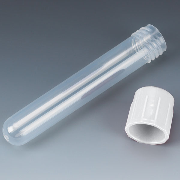 Globe Scientific 5 ml PP Non-Sterile Test Tubes w/ Attached White Screwcap, 1000/Case