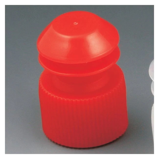 Globe Scientific PE Flange Plug Caps for 16 mm Test Tubes, Orange, 1000/Bag