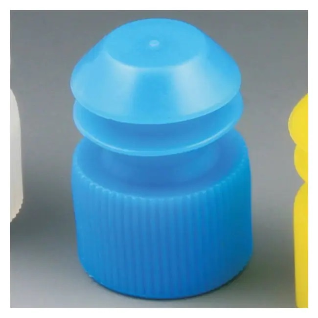 Globe Scientific PE Flange Plug Caps for 16 mm Test Tubes, Blue, 1000/Bag