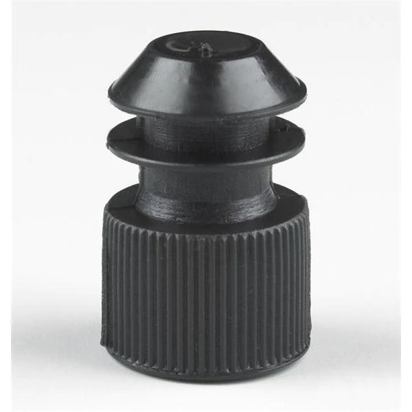 Globe Scientific LDPE Flange Plug Caps for 12 mm Test Tubes, Black, 1000/Bag