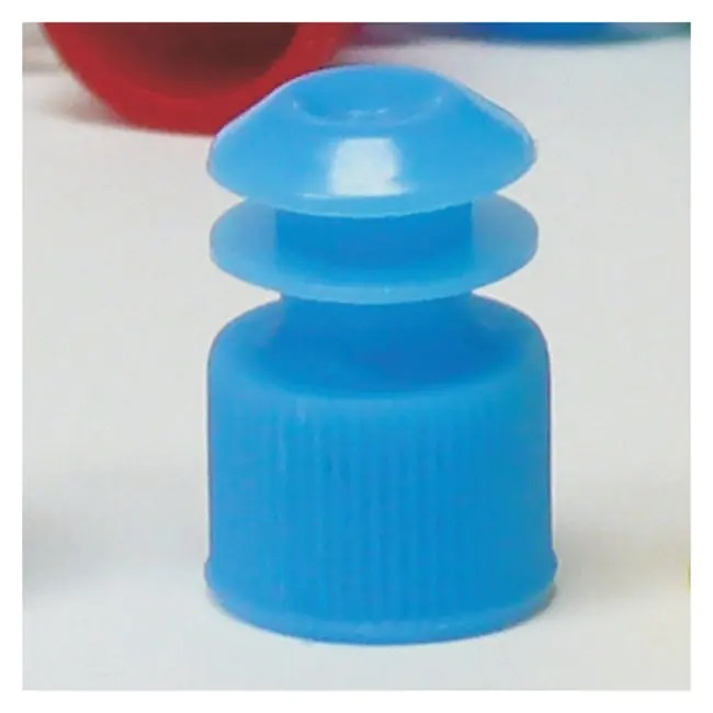 Globe Scientific LDPE Flange Plug Caps for 12 mm Test Tubes, Blue, 1000/Bag