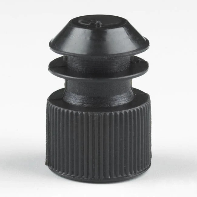 Globe Scientific LDPE Flange Plug Caps for 13 mm Test Tubes, Black, 1000/Bag