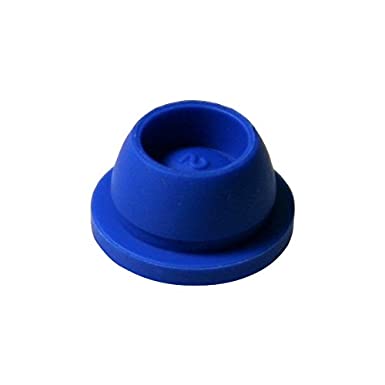 Globe Scientific TPE Pierceable Plug Stopper Caps for 13 mm Vacuum and Test Tubes, Blue, 1000/Bag