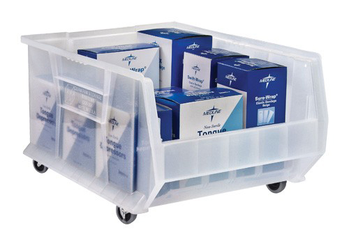 Quantum Medical 16-1/2 inch x 14 inch Polypropylene Mobile Container, Clear, 1 per Pack