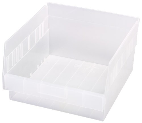 Quantum Medical 11-1/8 inch x 6 inch Shelf Bin, Clear, 1 per Pack
