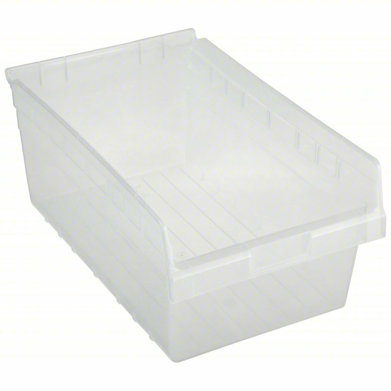 Quantum Medical 17-7/8 inch x 11-1/8 inch Plastic Shelf Bin, Clear, 1 per Pack