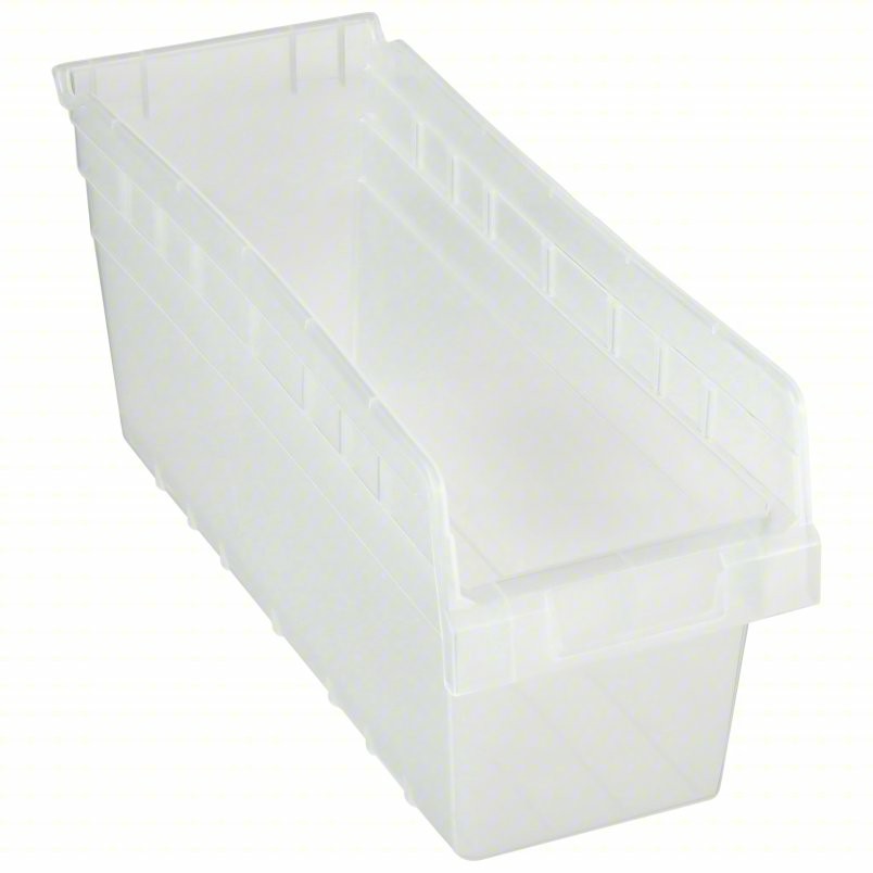 Quantum Medical 17-7/8 inch x 6-5/8 inch Plastic Shelf Bin, Clear, 1 per Pack
