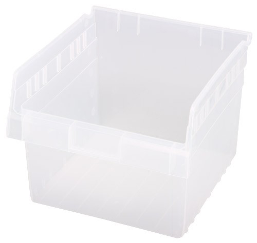 Quantum Medical 11-5/8 inch x 11-1/8 inch Plastic Shelf Bin, Clear, 1 per Pack