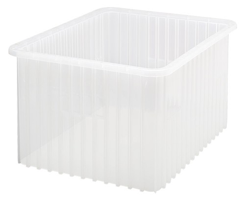Quantum Clear-View Dividable Grid Containers, 22.5" x 17.5" x 12", Clear, 3/ctn