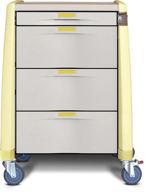 Capsa Avalo® Standard Medical Cart, 43" H X 24" D X 31" W, Extreme Yellow, No Lock
