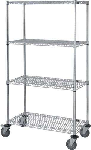 Quantum Medical 60 inch x 24 inch Mobile Cart with Wire Shelves and 74 inch Post Height, 1 per Pack