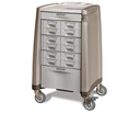 Capsa Avalo ACS Compact Bin Cassette Medication Cart with AutoLock and White/Dark Creme