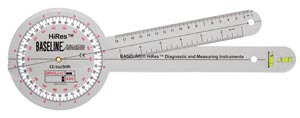 Fabrication Baseline Absolute Axis 360° Hires Clear Plastic Goniometer, 12"