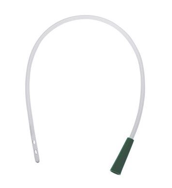 Amsino Amsure® PVC Intermittent Urethral Catheter with R-Polished Eyes, 16", Male, 14FR