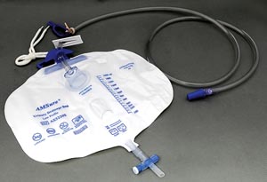 Amsino Amsure® Urinary Drainage Bag, 2000mL, Low Profile, Anti-Reflux Chamber