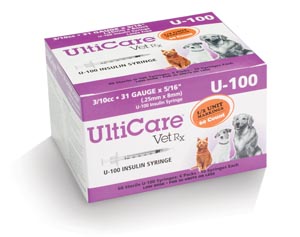 Ultimed Ultricare Vetrx Diabetes Care U-100 Syringe, 31G x 5/16", 3/10cc, 1/2 Unit Marking