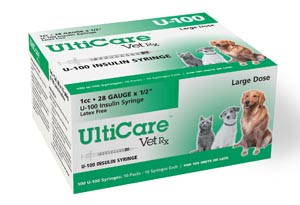 Ultimed Ultricare Vetrx Diabetes Care U-100 Syringe, 28G x ½", 1cc