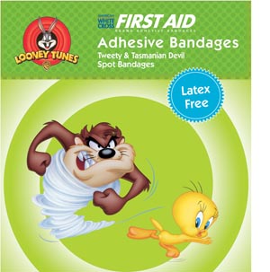 Nutramax Tasmanian Devil™ & Tweety™ Adhesive Bandage, 7/8" Spot, 100/bx