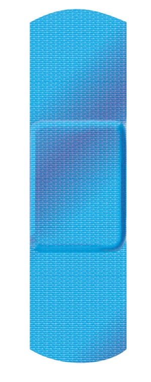Nutramax Blue Metal Detectable Adhesive Bandages, 1" x 3", Flexible Fabric, Bulk, 1300/cs