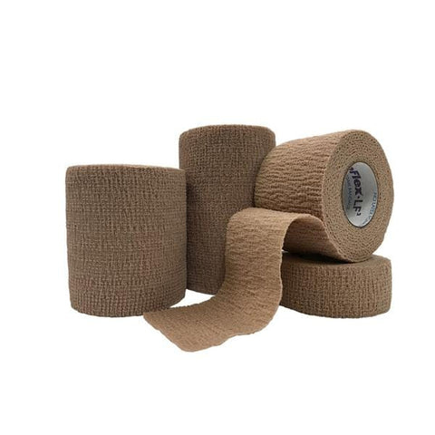 Andover Coflex 2 inch x 5 Yd. Cohesive Latex Free Sterile Foam Self-Adherent Wrap Bandage, Tan, 36/Case
