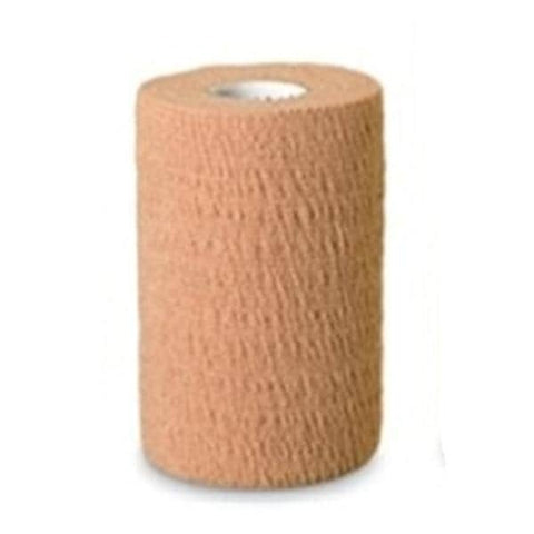 Andover Coflex 1 inch x 5 Yd. Cohesive Latex Free Foam Self-Adherent Wrap Bandage, Tan, 30/Case