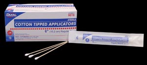 Dukal Cotton Tipped Applicators, 3" Wooden Shaft Cotton-Tipped, Sterile