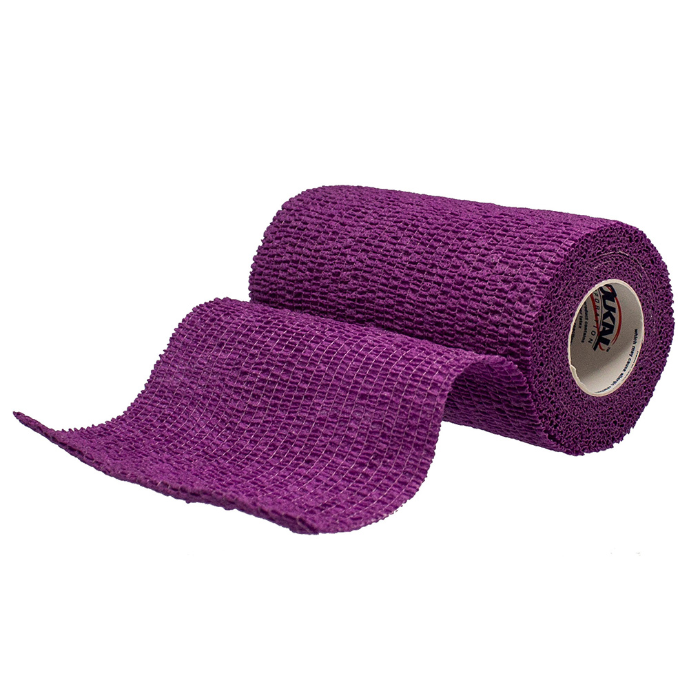 Dukal 4 inch x 5 yds Non-Sterile Cohesive Bandages, Purple, 18/Pack