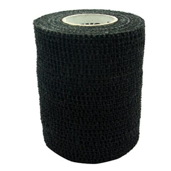 Andover Powerflex 6 inch x 6 Yd. Cohesive Self-Adherent Wrap Bandage, Black, 8/Case