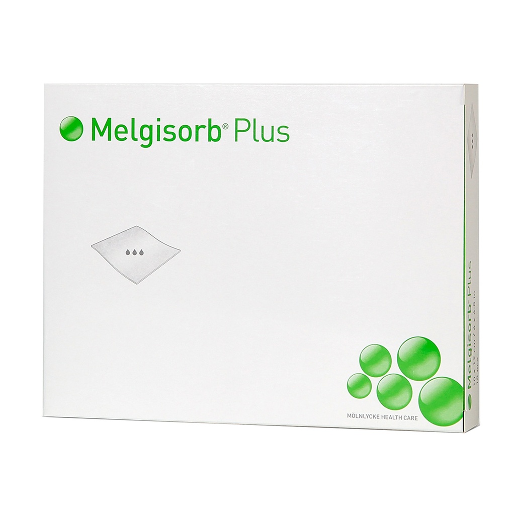 Molnlycke Melgisorb Plus 4 inch x 4 inch Calcium Alginate Absorbent Dressings, White, 100/Case