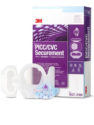 3M™PICC/CVC Securement Device + Tegaderm™IV Advanced Securement Dressing: 3.5" x 4.5"