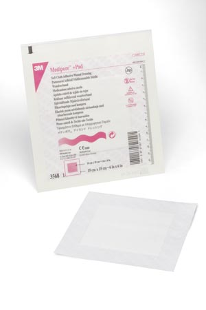3M™ Medipore™ +Pad Soft Cloth Adhesive Wound Dressing, 6" x 6", Pad Size 4" x 4½"