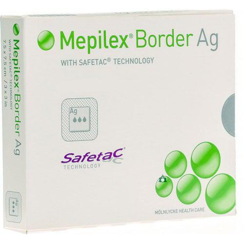 Molnlycke Mepilex 4 inch x 4 inch Silver Foam Border Ag Antimicrobial Dressings, 50/Case
