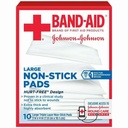Johnson & Johnson Band-Aid 3 inch x 4 inch Large First Aid Non-Stick Pads, 24 Boxes/Case