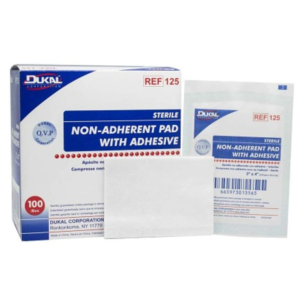 Dukal 2 x 3 inch Non-Adherent Sterile Pads, 1200/Pack, Bulk