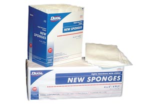 Dukal New Sponges, 3" x 3", Non-Woven, NS, 4-Ply