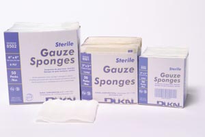 Dukal Basic Gauze Sponge, 4" x 4", Sterile, 8-Ply, 50 pk