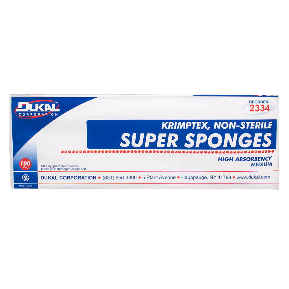 Dukal 32-Ply Medium Super Non-Sterile Sponges, 600/Pack