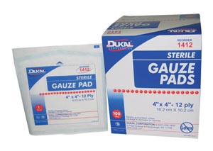 Dukal Gauze Pads, 3" x 3", 12-Ply, Sterile, 3600 pk