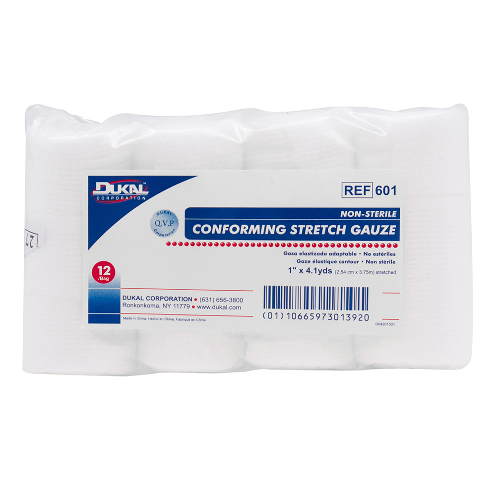 Dukal 1 inch x 4.1 yds Non-Sterile Conforming Stretch Gauze, 96/Pack