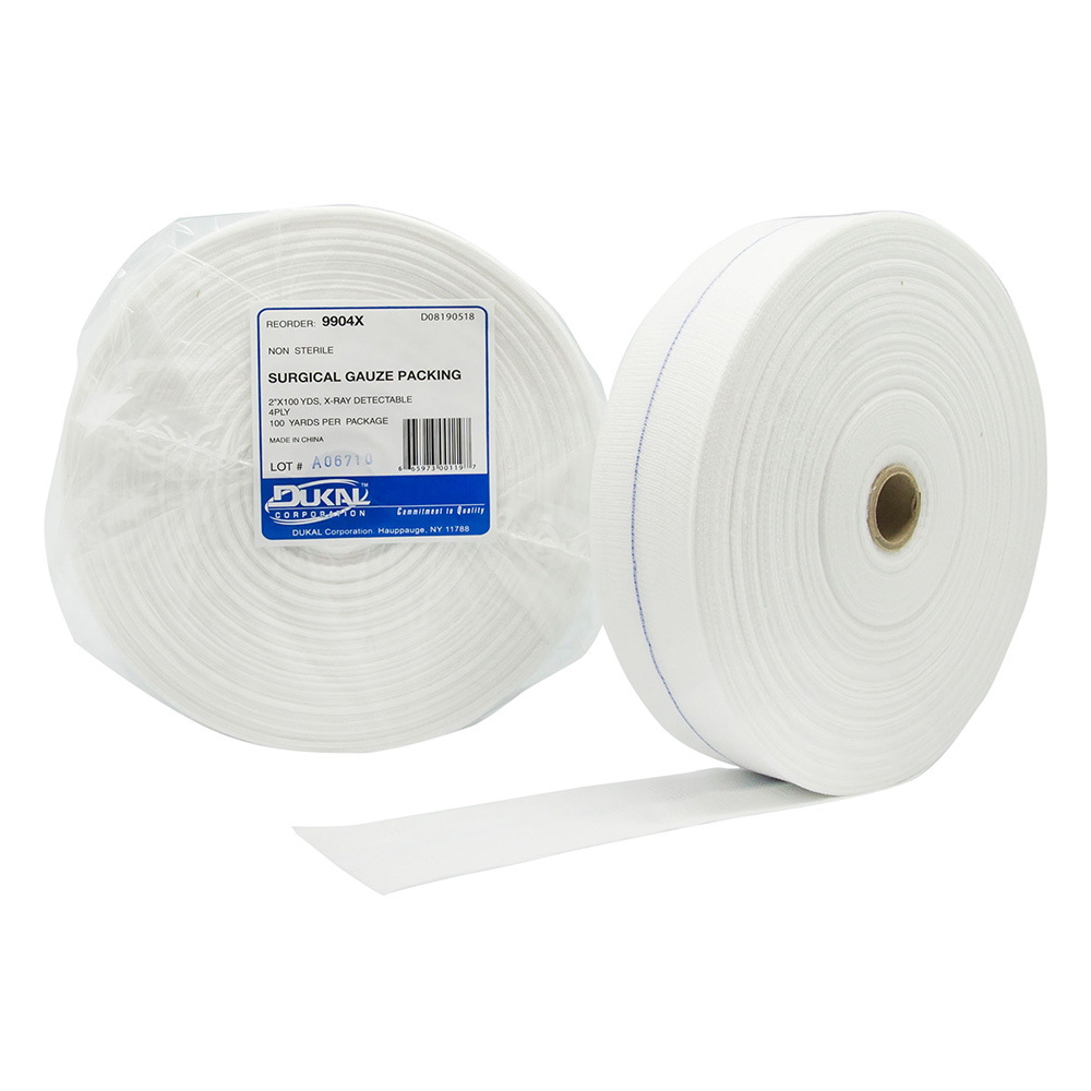Dukal 2 inch x 100 yds 4-Ply Gauze Packing Roll