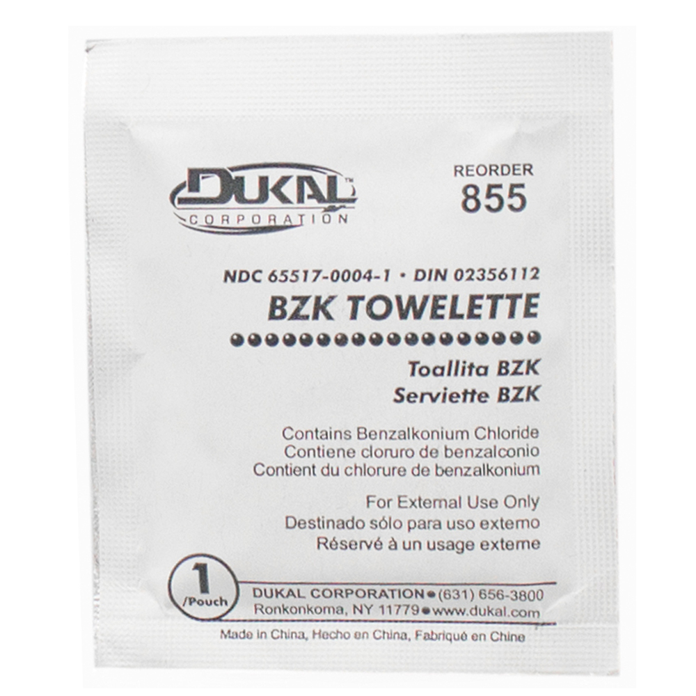 Dukal 5 x 8 inch BZK Towelette, 1000/Pack
