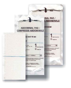 Amd Medicom Abdominal Pads, 8" x 7½", Sterile 1s, Sealed Ends