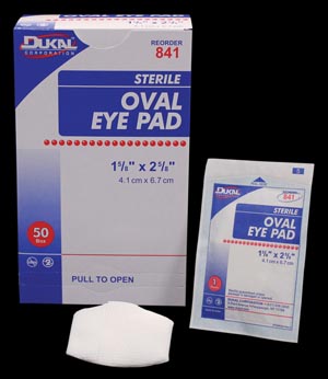 Dukal Eye Pads, Oval, 1 5/8" x 2 5/8", Sterile, 1000 cs