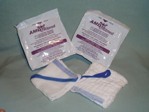 Amd Medicom Laparotomy Sponge, 18" x 18", 4-Ply, Prewashed, 5/plastic tub