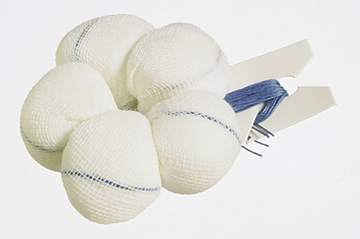 Nutramax Double Strung Tonsil Sponge, 15" Blue Thread, Sterile 5€˜s, X-Large, 1¼"