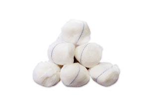 Dukal Round Stick Sponges, Cotton Filled, X-ray Detectable, Large 1", NS, 100 pk