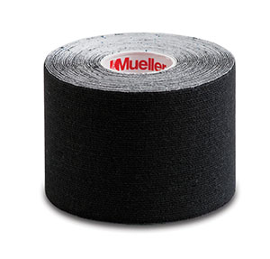 Mueller Kinesiology Tape, Continuous Roll, 2" x 16.4ft, Black, Latex free, 6 rolls
