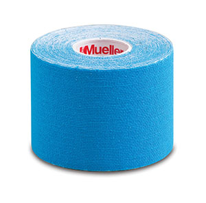 Mueller Kinesiology Tape, Continuous Roll, 2" x 16.4ft, Blue, Latex free, 6 rolls